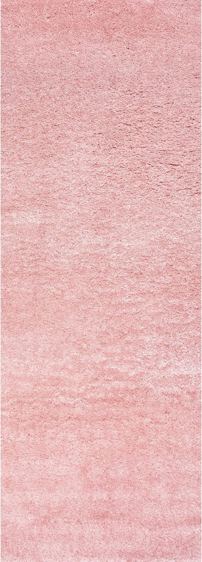 nuLOOM Gynel Contemporary Shag Runner Rug, 2' 8" x 8', Baby Pink