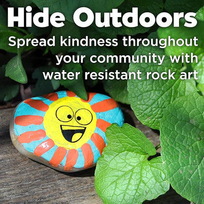 Creativity For Kids Hide and Seek Rock Painting Kit - Arts and Crafts for Kids Ages 6-8+, Gifts for Kids, Craft Kit with 10 Rocks and Waterproof Paint, Small