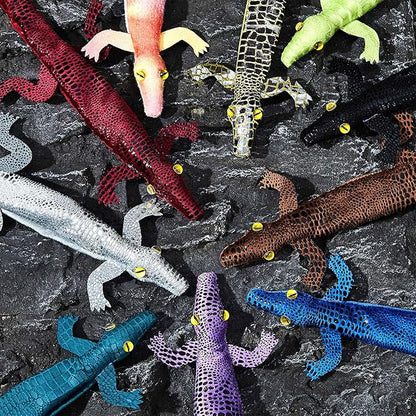 Chivao 10 Pieces Assorted Slap Bracelet Crocodile Snap Bracelet Sequin Animal Slap Bracelets Cool Halloween Snap Bracelets for Easter Halloween Party Favors