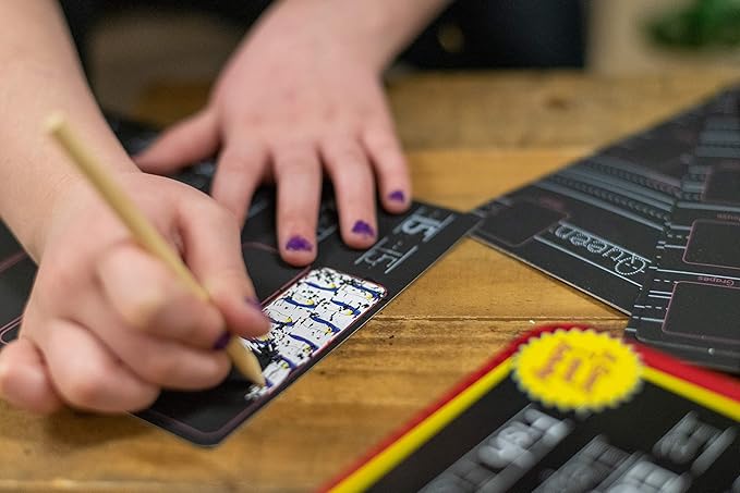 Bendon TS Shure ABC and 123 Alphabet Letters and Numbers Counting Educational Learning Tin with 8 Scratchboards and Wooden Stylus Pre-School Kindergarten Education 51477