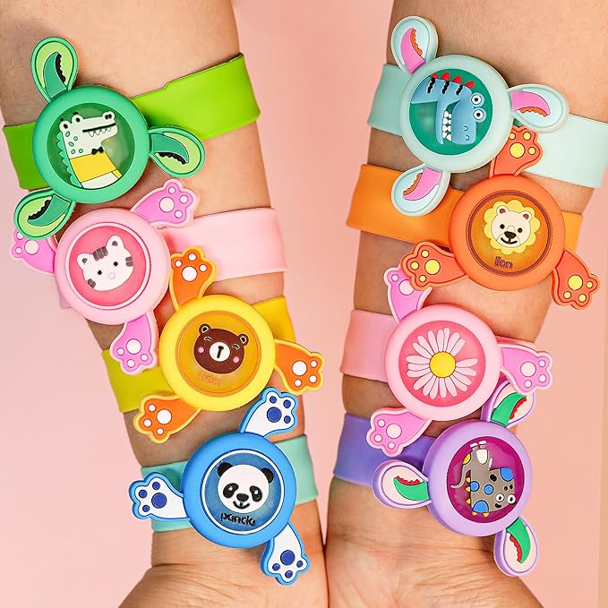 Valentines Day Gifts for Kids, 24 Pack LED Light Up Fidget Spinner Slap Bracelets with Valentines Cards for Kids Classroom School Exchange, Party Favors for Kids 4-8-12 Glow in the Dark Party Supplies
