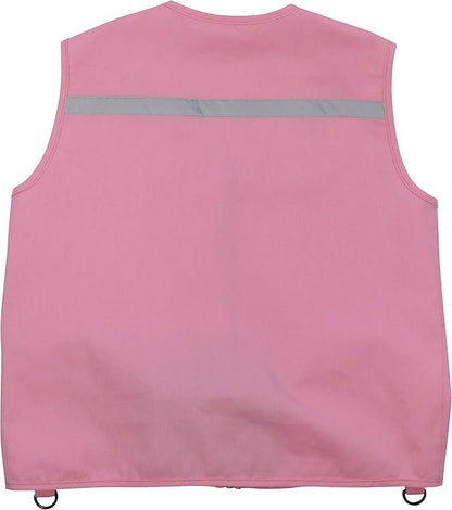 Kids Cargo Vest Set (Pink Vest with Hat, X-Small) Fits Size 2T, 3T and 4T; Many kids ages 2-4