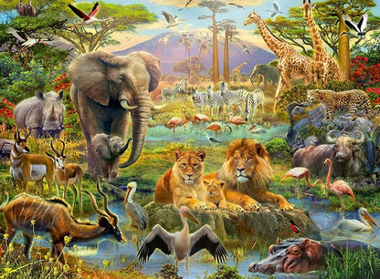 Ravensburger Animals of The Savannah Puzzle - 200 Unique Pieces | Kids' Educational Fun Puzzle Pieces | Sustainable FSC Certified Material | Ideal Family Activity