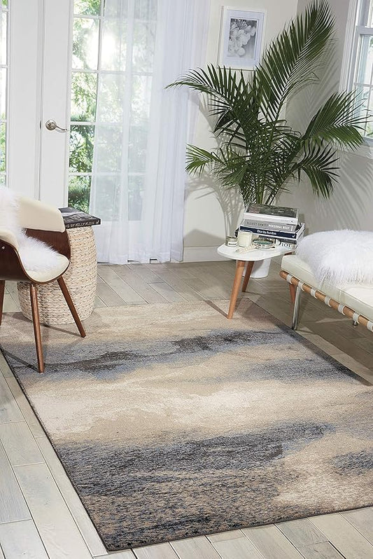 Nourison Maxell Nourison Flint 2'2" x 7'6" Area -Rug, Easy -Cleaning, Non Shedding, Bed Room, Living Room, Dining Room, Kitchen (2x8)