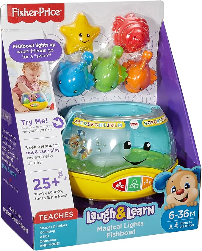 Fisher-Price Baby & Toddler Toy Laugh & Learn Magical Lights Fishbowl with Smart Stages Learning Content for Infants Ages 6+ Months