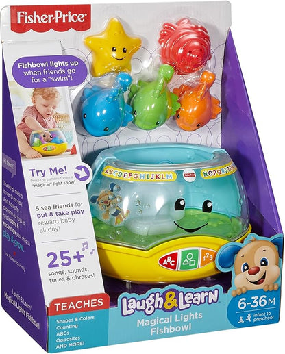 Fisher-Price Baby & Toddler Toy Laugh & Learn Magical Lights Fishbowl with Smart Stages Learning Content for Infants Ages 6+ Months
