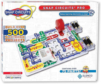 Snap Circuits Pro SC-500 Electronics Exploration Kit | Over 500 Projects Full Color Project Manual 73 + Parts STEM Educational Toy for Kids 8