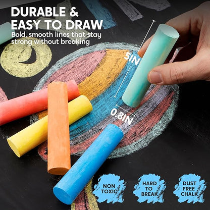 16 PCS Sidewalk Chalks Set Non-Toxic Washable Jumbo Chalk Bulk for Toddlers 1-3, Painting on Chalkboard, Driveway and Playground, Outdoor Activities, Gift for Kids, School Supplies