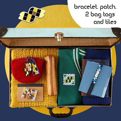 LEGO DOTS Hogwarts Accessories Pack 41808, Harry Potter Themed Jewelry Making Kit with Bracelet, 2 Bag Tags and Stich-on Patch, DIY Craft Toy Set for Kids