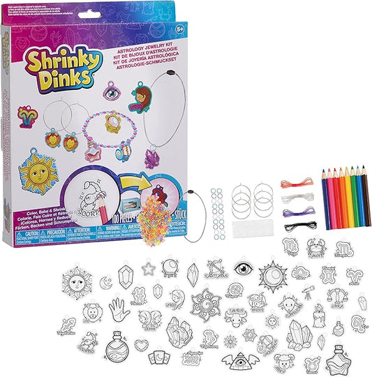 Just Play Shrinky Dinks Astrology Set, 50 Pre-Cut Shrinky Dinks, Kids Arts and Crafts Activity Set, Kids Toys for Ages 5 Up, Amazon Exclusive