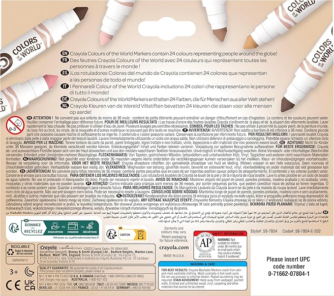 CRAYOLA Colours of The World - Set of 24 Wax Pencils, 24 Felt-Tip Pens, 24 Multicultural Pencils and 1 Album