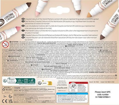 CRAYOLA Colours of The World - Set of 24 Wax Pencils, 24 Felt-Tip Pens, 24 Multicultural Pencils and 1 Album