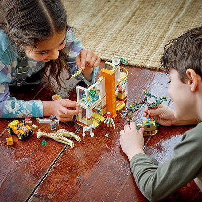 LEGO Friends Mia's Wildlife Rescue Toy 41717 with Zebra and Giraffe Safari Animal Figures Plus 3 Mini Dolls, Birthday Gift Idea for Kids, Girls & Boys Age 7 Plus Years Old
