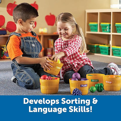 Learning Resources Farmer’s Market Color Sorting Set - 30 Pieces Age 18+ Months Toddler Learning Toys, Sorting Toys for Kids, Play Food,Easter Basket Stuffers