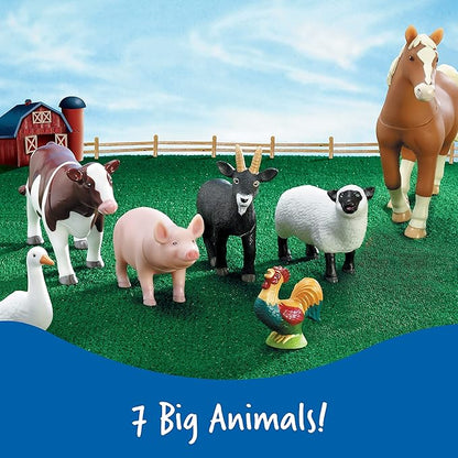 Learning Resources Jumbo Farm Animals, Animal Toy Set for Toddlers, 7 Pieces, Ages 18 Mos+