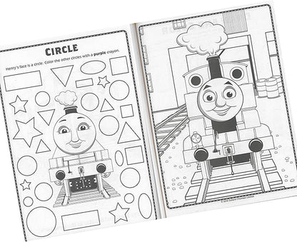 Thomas The Train Coloring Book with Thomas and Friends Stickers Bundle with Thomas The Train Stickers and 2-Sided Door Hanger