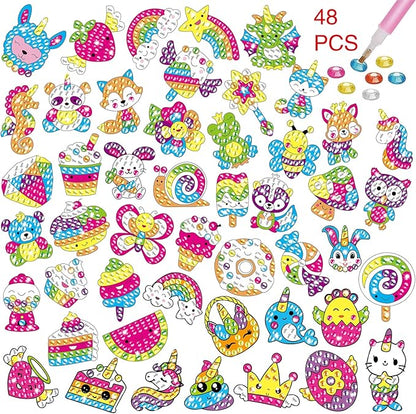5D Diamond Craft Kits Stickers for Kids,Gem Kids' Paint by Number Kits Mosaic Sticker - Best Gifts for Girls Over Ages 6+ Easy for Kids Beginners