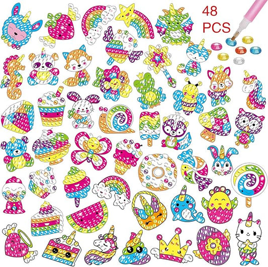 5D Diamond Craft Kits Stickers for Kids,Gem Kids' Paint by Number Kits Mosaic Sticker - Best Gifts for Girls Over Ages 6+ Easy for Kids Beginners