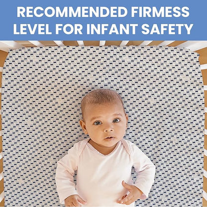 Simmons Kids Radiant Sky Dual Sided Baby Crib Mattress and Toddler Mattress, Waterproof, GREENGUARD Gold and CertiPUR-US Certified, Firm Plant-Based Foam, 5 Year Warranty, Made in USA