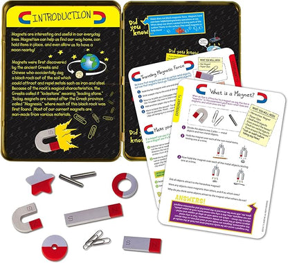Bendon TS Shure Educational Magnetic Science Experiment Learning Tin with 8 Magnets and 5 Paper Clips 50521