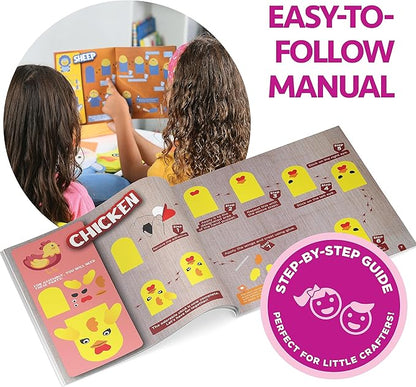 Hand Puppet Kit - Make Your Own Animal Puppets - 10 Felt Puppets - Simple Step By Step Instructions - Art Craft, Role Play, Storytelling - Puppets for kids, Children's Art & Craft Birthday Gifts Ideas