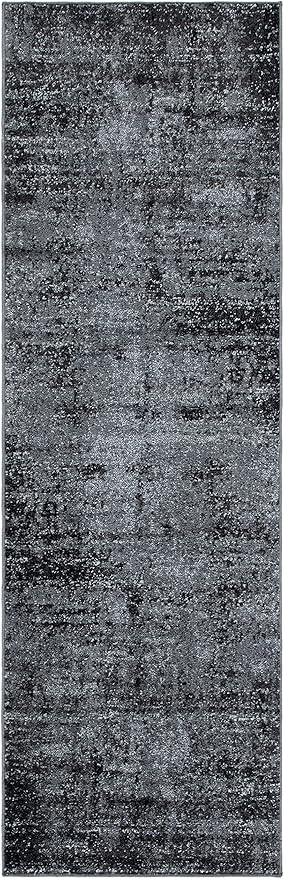 Safavieh Adirondack Collection Runner Rug - 2'6" x 10' Runner, Black & Ivory, Modern Abstract Design, Ideal for High Traffic Areas in Living Room, Bedroom, Dining (ADR130A-210)