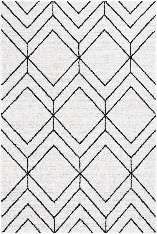 SAFAVIEH Adirondack Collection Accent Rug - 2'6" x 4', Ivory & Black, Modern Geometric Design, Non-Shedding & Easy Care, Ideal for High Traffic Areas in Entryway, Living Room, Bedroom (ADR241A)