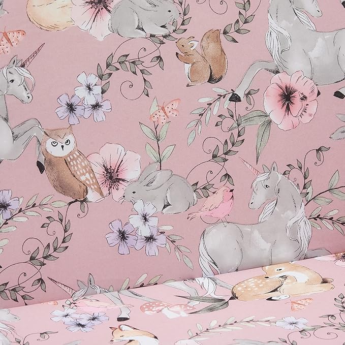 Ulax furniture Kids Convertible Sofas Children Flip-Out Sofa - 2-in-1 to Lounge Chair (Pink Unicorn)