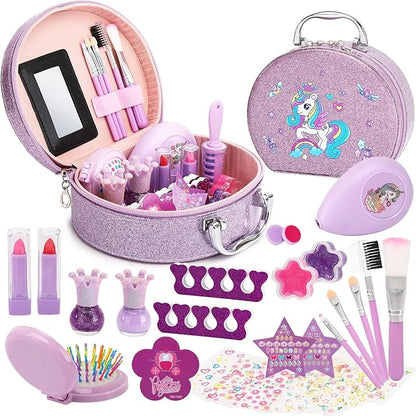 Kids Nail Polish Set for Girls,Kids Washable Makeup Girls Toys for 3 4 5 6 7 8 9 10 Year Old Girls
