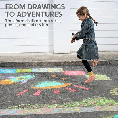 JOYIN 144 PCS Cone Shaped Washable Sidewalk Chalks, Non-Toxic Jumbo Colored Chalk for Toddlers 1-3, Painting for Outdoor Art, School Supplies, Classroom Must Haves