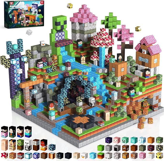 300PCS Magnetic Blocks - Magnetic Building Blocks Cubes Adventurer, Magnet Toys for Kids Age 3+, Toy Building Set for Kids, Magnets Stacking Construction Birthday Gifts for Boys Girls Age 4-8, 8-12