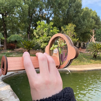 2PCS Natural DIY Kaleidoscope Kit for Kids, Newest Outdoor Classic Handmade Education Toys, Magic Wooden Rotating Kaleidoscope Making Set, Best Gift for Nature Lovers (2 Pcs Planets)