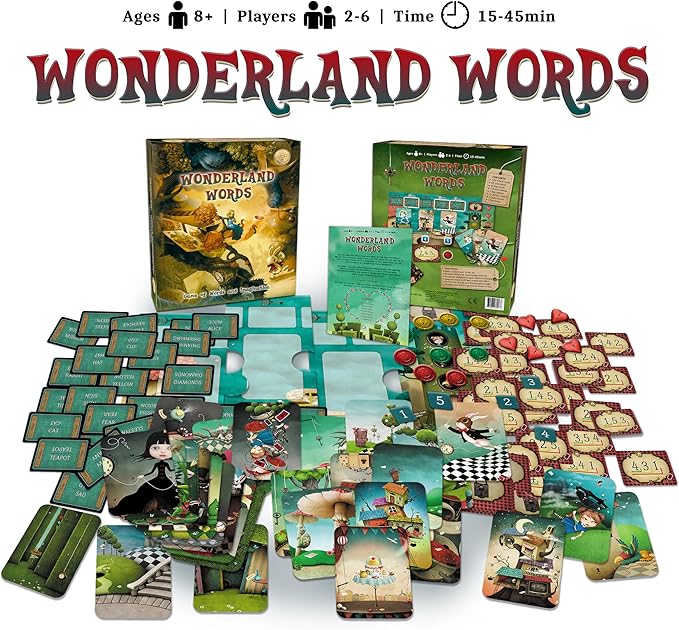 Alice in Wonderland Words | Game of Words and Imagination for The Whole Family | Engaging, Cooperative, and Creative | Ages 8+ | 2-6 Players | 15-45min Playtime