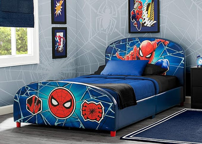 Delta Children Upholstered Twin Bed, Marvel Spider Man