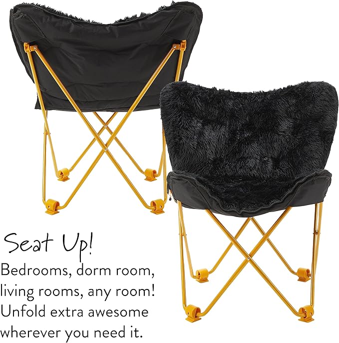 Urban Lifestyle Mongolian Butterfly Chair, Black