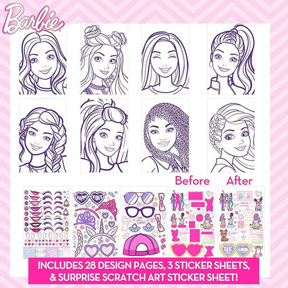 Horizon Group USA Barbie Makeup Artist Magazine, Create Your Own Hair & Makeup Looks Using 130+ Stencils, 180+ Stickers, Crayons, Pretend Makeup & More