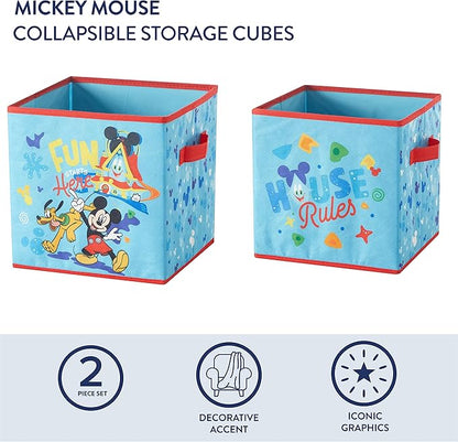 Nickelodeon Baby Shark Set of Two Spacious Collpasible Storage Cubes, 10"x10"