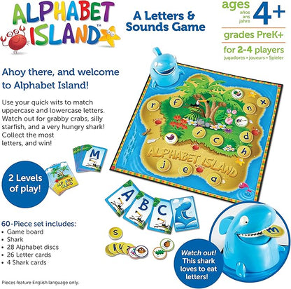 Learning Resources Alphabet Island, Letter & Sounds Game, Language Development Toy, Alphabet Learning Toys, ABC Board Games for Kids, Ages 4+