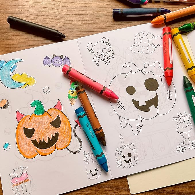 Halloween Coloring Books with Stickers 48 Pack Halloween Treat Prizes Non Candy Gifts for Kids Boys or Girls Halloween Activity Book Party Favor Supplies Trick or Treat Goody Bag Bulk Fillers