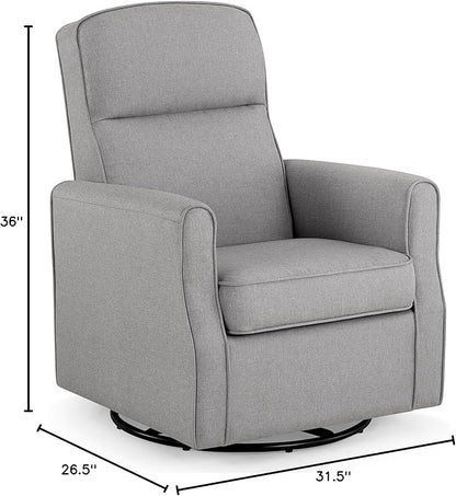 Delta Children Blair Slim Nursery Glider Swivel Rocker Chair, French Gray