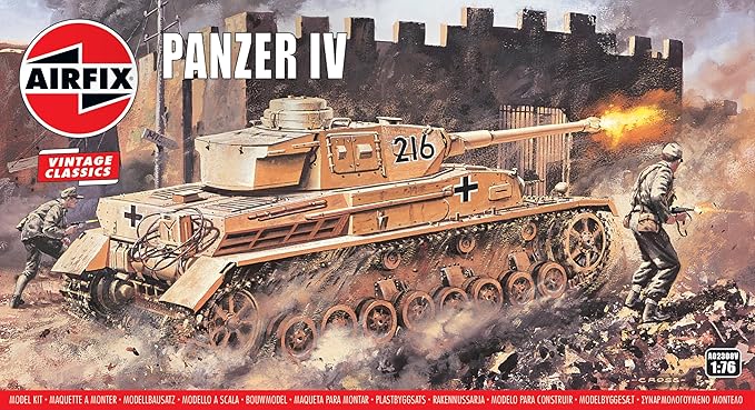 Airfix Model Tank - A02308V Panzer IV, Plastic Model Kits for Adults & Kids 8+, 1:76 Scale, Skill Level 2, WW2 Theme Military Models, World War 2 Tanks