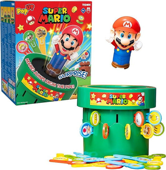 TOMY Pop Up Super Mario Kids Game - Super Mario Toys and Family Games for Game Night for Kids - Christmas Games and Ideas Board Games for Kids Ages 4 and Up