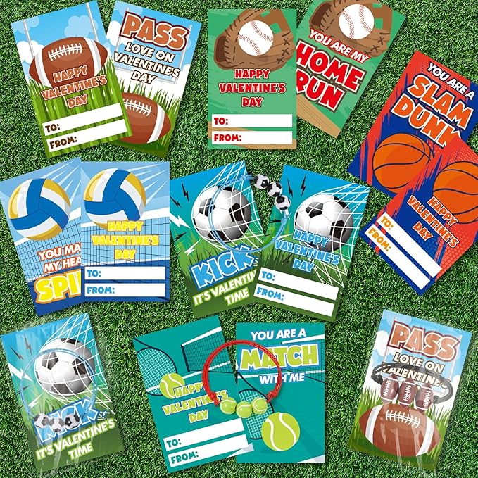 SpringFlower 24 Pack Valentines Day Cards For Kids, Valentine Day Gifts With Adjustable Sports Bracelets Toys, Valentine's Party Favors Prizes Valentine Kids Classroom Exchange