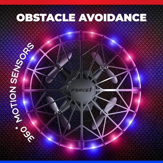 Force1 Scoot LED Hand Operated Drone for Kids or Adults - Hands Free Motion Sensor Mini Drones, Easy Indoor Flying Orb Ball Small UFO Toy for Boys and Girls (Red/Blue)