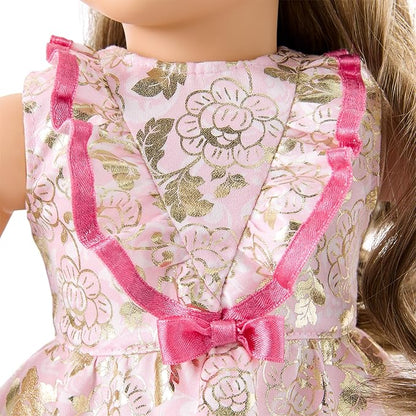 American Girl Truly Me 18-inch Doll Floral Fashion Outfit with Ruffled Bodice, Ribbon, Socks, and Boots, for Ages 6+