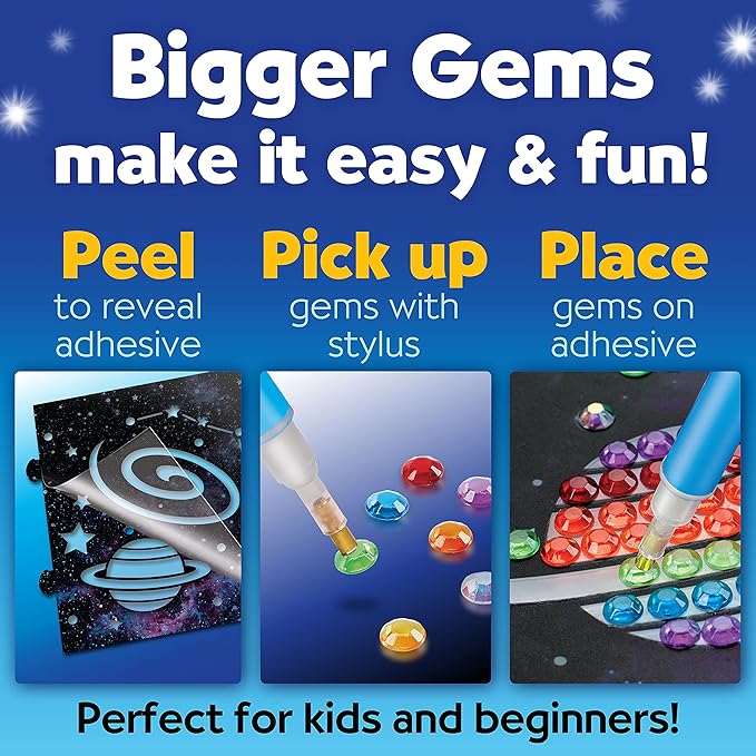 Creativity for Kids Big Gem Diamond Painting Light - Create Your Own DIY Night Light, Diamond Arts and Crafts Kit for Kids Ages 6-8+