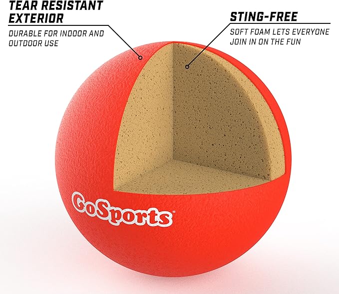 GoSports Soft Skin Foam Playground Dodgeballs - Set of 6 Includes Mesh Carry Bag