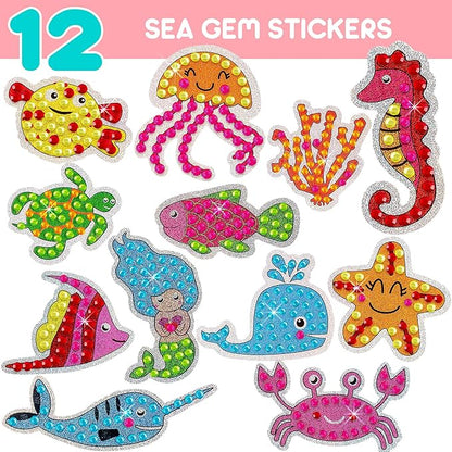 Blue Squid Diamond Art Kits for Kids – Fun & Easy DIY 5D Gem Art Gift Set for Keychains, Stickers, Sun Catchers - Diamond Painting Arts & Crafts Kit for Kids, Girls, Boys Ages 6 7 8 9 10 11 12