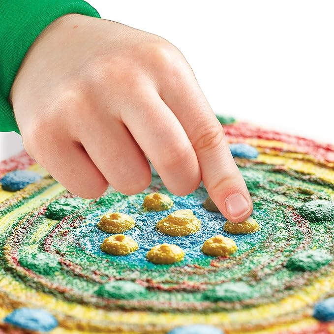 Faber-Castell 3D Sand Painting Kit for Kids: Create 5 Sand Art Pictures, DIY Arts and Crafts for Kids Ages 6-8+, Art Projects and Gifts for Girls and Boys, Red, Yellow, Green, Blue and White