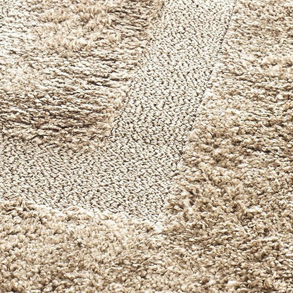 SAFAVIEH Florida Shag Collection Runner Rug - 2'3" x 13', Beige & Beige, Border Design, Non-Shedding & Easy Care, 1.2-inch Thick Ideal for High Traffic Areas in Living Room, Bedroom (SG454-1313)